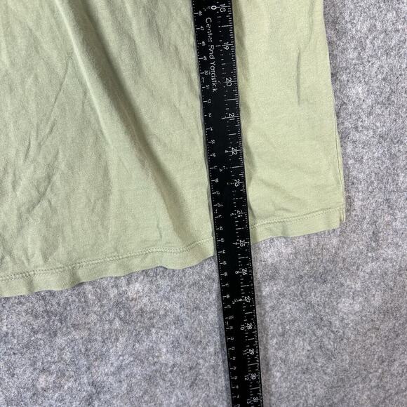 Flax Shirt Womens Large Cotton Light Green Rounded Neck Made In USA Flaw - Picture 7 of 8